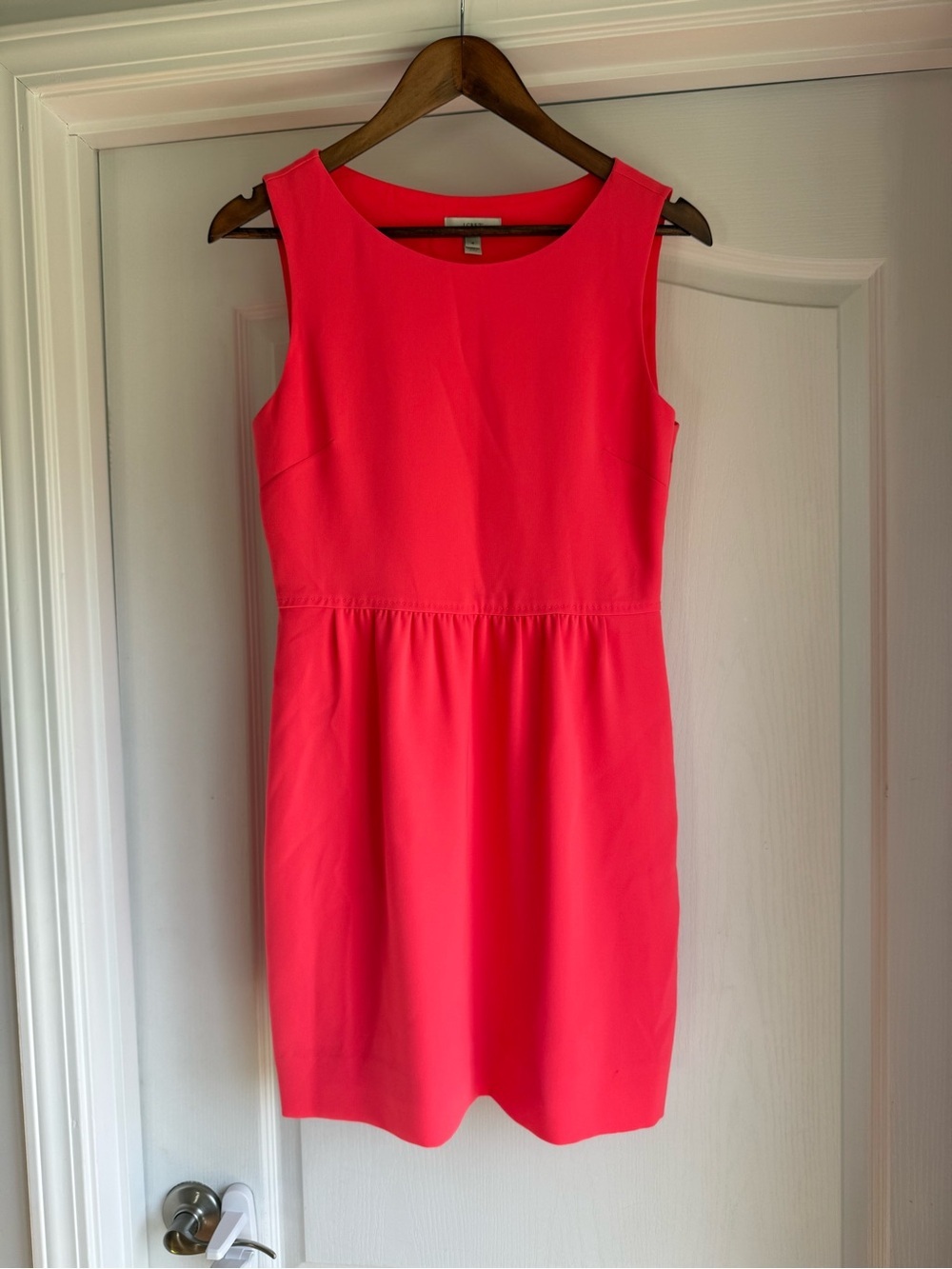 J. Crew Sleeveless Hot Coral Sheath Dress